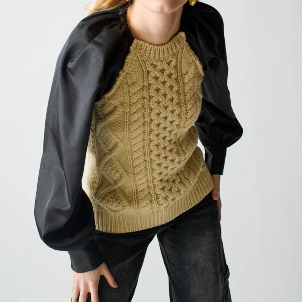 Lingua Franca Mekas Knit Combo Sweater Top XS
